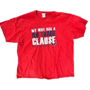 Men’s 2XL XXL Red Washington Capitals Wife No Trade Clause Short Sleeve T Shirt
